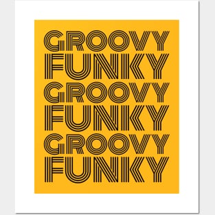 Groovy Funky Disco Black Font Posters and Art